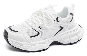 Низкие массивные кроссовки женские бело-серые HUANQIU