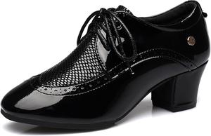 Женские бальные латинские туфли на шнуровке для сальсы, танго, самбы, джаза, румбы, современного танца, тренировочные туфли, 2 типа подошв на выбор Hiuzylqx, Split Rubber Sole