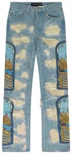 Джинсы Who Decides War Stained Glass Denim, синий