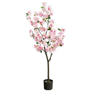 почти естественный 5 футов. Искусственное дерево вишневого цвета Nearly Natural, розовый