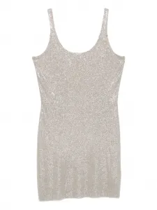 Мини-платье без рукавов Alexander Wang, серебряный