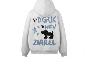 Толстовка Unisex Hooded Moderate Heavyweight ZIAREL, белый heather серый
