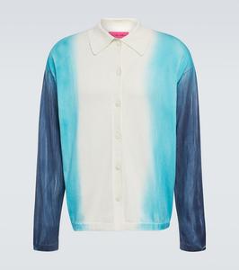 Хлопковый кашемировый кардиган The Elder Statesman, Ivory W/Aqm/Oxb - C650