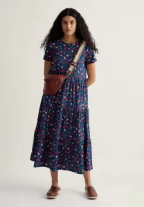 Линейные штрихи, трикотажное платье Seasalt Cornwall, Red Arty Pansy Cayenne