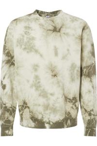Independent Trading Co. Толстовка средней плотности с узором «тай-дай», цвет tie dye olive