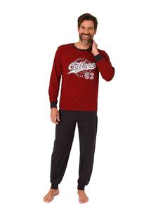 NORMANN Пижама с длинными рукавами и принтом красного цвета спереди