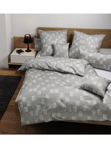 Постельное белье Janine из хлопка Milano в серебристо-серую клетку Janine, 135 x 200 + 80 x 80 см