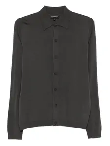 Кардиган с воротником-поло и пуговицами EMPORIO ARMANI, серый