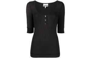 GANNI Вязаный свитер женский черный FW21