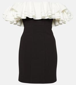 Мини-платье kiara с открытыми плечами и оборками Staud, мультиколор