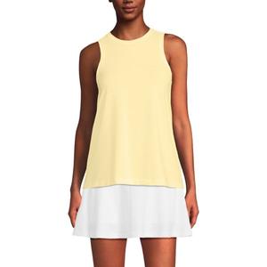 Женская майка Power Performance с круглым вырезом Lands' End, цвет pale yellow