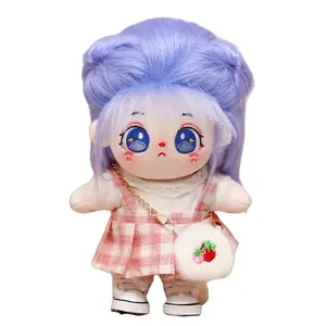 Милый пушистый удивленный девочка хлопковая кукла плюшевая кукла 20см высота CHUNTUSHU, розовый