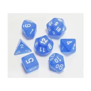 Полисетка синего цвета с белым (7), Dice - Frosted - Poly Sets (Chessex)