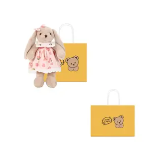 Черри Эльф Сноурина вышивка длинная юбка бантик кролик плюшевая кукла высота 43см BOWEN BEAR