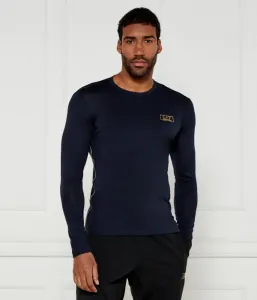 Лонгслив slim fit Ea7, темно-синий