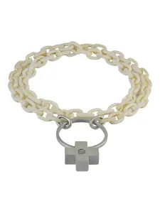 Серебряное ожерелье с подвеской-крестом, инкрустированной бриллиантами Parts Of Four