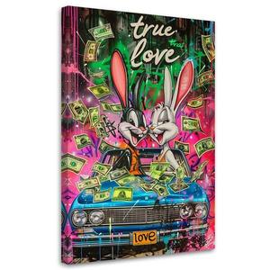 Картина арт-принт KUNSTLOFT Bunny-Money Love, светло-розовый