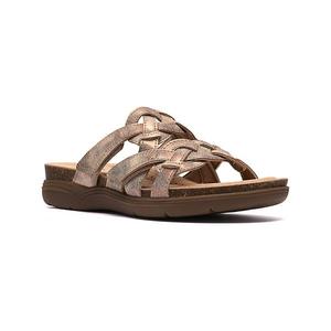 Женские плоские сандалии April Rae с плетением Clarks, Bronze Metallic