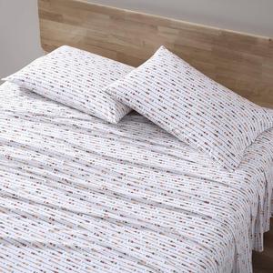 Комплект постельного белья Eddie Bauer - Queen Sheets, Cotton Percale, Crisp & Cool Home Decor (Canoe Lake Paddle, Queen), Canoe Lake Paddle White/Multi