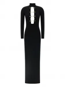 Макси-платье с открытой спиной Elisabetta Franchi, черный