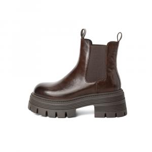 Женские короткие челси-ботфорды 6 см BELLE, коричневый