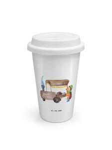 Mr. & Mrs. Panda Кофейная кружка на вынос с изображением ежика и каштанов, без надписи белым цветом