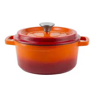 Железная кастрюля с крышкой 2,2 л Vintage Cuisine Orange Ombre Verschold