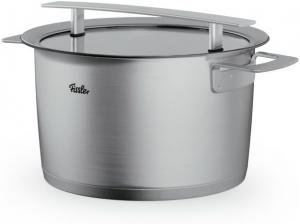 Высокая кастрюля Fissler Phi Collection (24 см, 6,5 л) со стеклянной крышкой - очень большая кастрюля из нержавеющей стали, совместима с индукционными плитами, энергосберегающая, премиум-качество, произведено в Германии