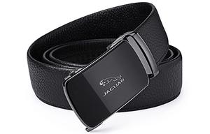 JAGUAR Кожаный мужской ремень черный, Black
