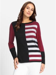 Вишнево-черный узорчатый свитер WITT WEIDEN