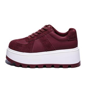 Junjali Легкие низкие повседневные туфли для женщин с эффектом увеличения роста бордового цвета без подкладки, цвет Burgundy Unlined