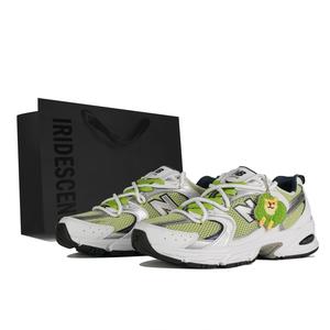 New Balance NB 530 амортизирующие и дышащие кроссовки для беска низкие унисекс белый зеленый