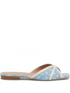 Босоножки Perla с цветочным принтом Malone Souliers, синий