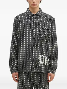 Рубашка с длинными рукавами и вышитым логотипом Pleasures, серый