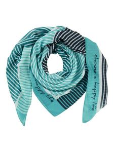 Модный шарф в петролеум и белом цвете Laura Scott