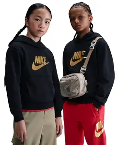 Детская спортивная толстовка Club Fleece с золотым атласным логотипом Nike