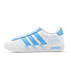 Adidas Neo GRAND COURT Soothing Blue Floral Story Abrasion Resistant Low top Skateboard Shoes Unisex Blue
