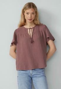 Блуза QS Blouse, Aubergine/Mottled Light Pink