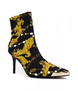 Ботильоны женские Versace Jeans Couture на шпильке с фирменным принтом, мультиколор