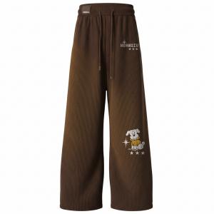 Повседневные брюки Unisex утепленные с флисовой подкладкой прямого кроя HUANQIU, coffee