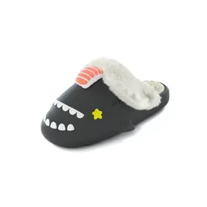 Зимние сандалии Shark Winter Sharkicks Winter Sushi с открытым носком унисекс HelloSlippers, Black