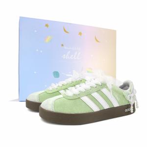 Adidas Neo Кроссовки для скейтбординга VL Court Lifestyle с низким верхом, устойчивые к истиранию и скольжению, унисекс, белые и зеленые