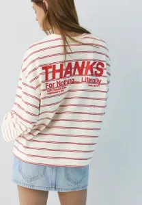 Полосатая футболка с длинными рукавами и надписью Pull&Bear, Yellow