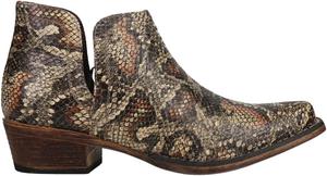 Женские ковбойские ботильоны ROPER Ava Snake с открытым носком, Tan