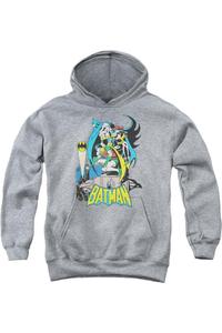 DC Comics Бэтмен Трио Героев молодежная толстовка с капюшоном Gildan, Athletic Heather