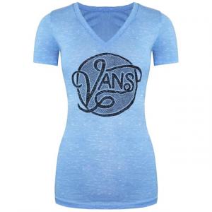 Женская футболка с графическим логотипом From the Wall и vvzi9nm с короткими рукавами и v-образным вырезом Vans, синий