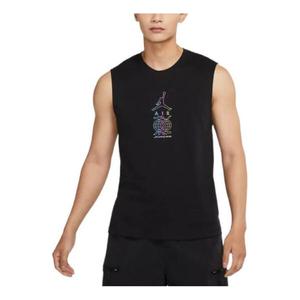 Майка Air Jordan Dongdan Logo Printing Sleeveless Training Black Vest, черный