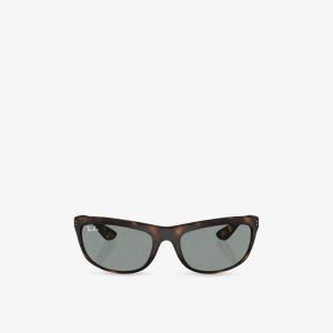 Солнцезащитные очки Ray-Ban Balorama прямоугольной формы в литой оправе, коричневый