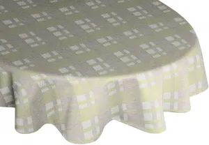 Вирт скатерть "LAUFENBERG", овал Wirth 130х190 см, зеленый/лайм