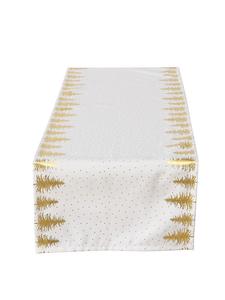 Boltze Скатерть-дорожка «Платина» в бело-золотом цвете - (Д)140 x (Ш)40 см